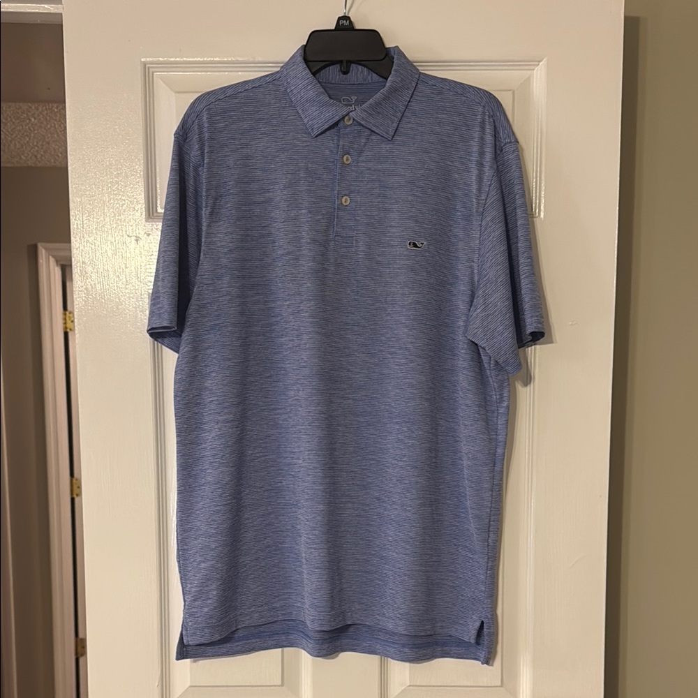 Vineyard Vines Heathered Blue Performance Polo
